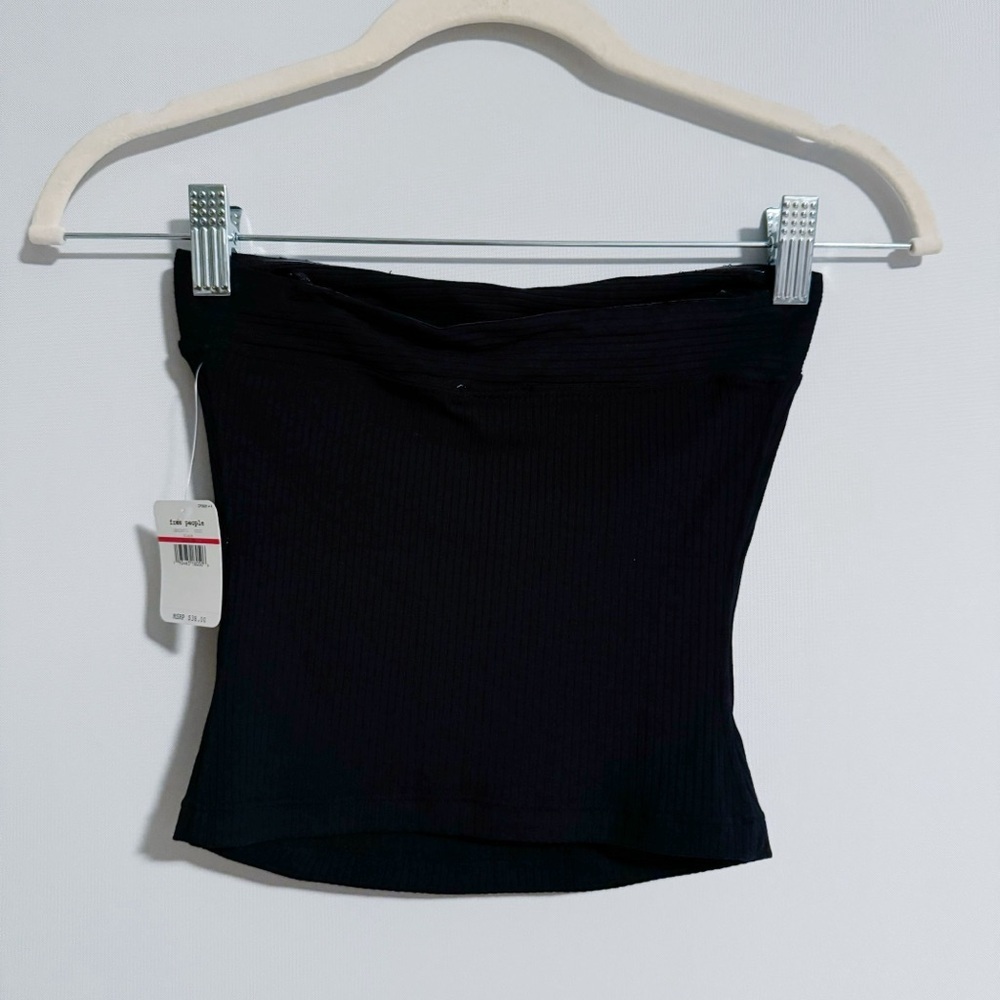 Intimately Free People - Black Ribbed Strapless Top